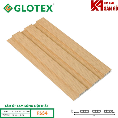 Tấm Ốp Lam 3 Sóng Nội Thất Glotex FS-34